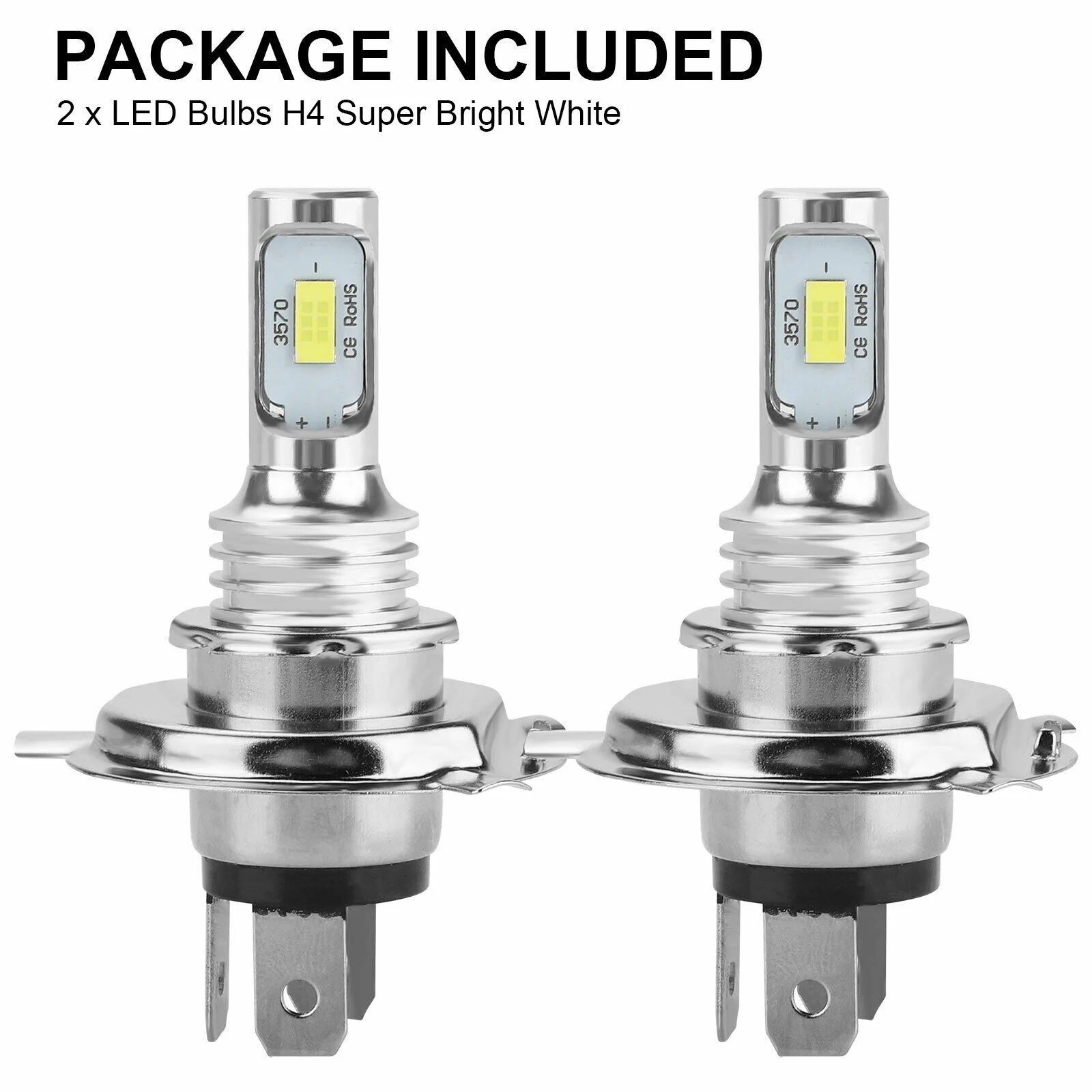 2X H4 9003 Hb2 6000K Kit lampadina faro Super White Csp Led Canbus a fascio basso alto