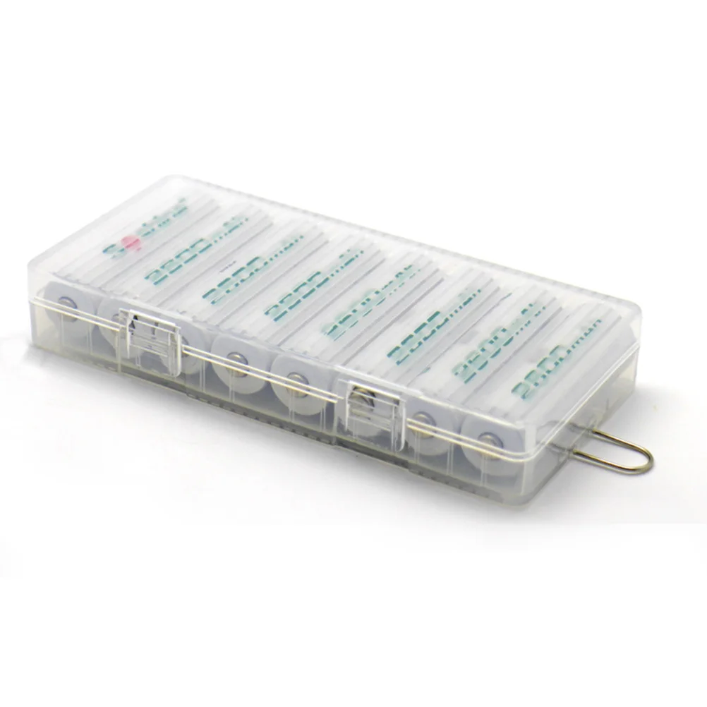 Storage Box Transparent PP Plastic Small Convenient Design Hold 1-8 Aa Batteries Secure Grooves No Storage