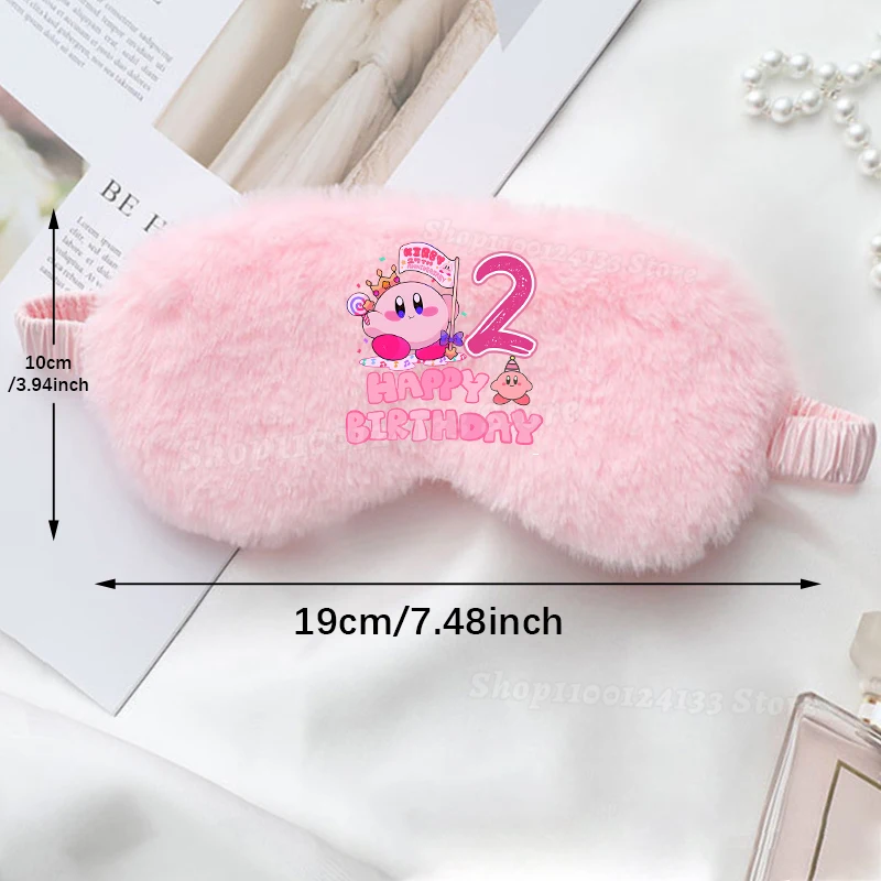 Cute Star Kirbys Plush Sleep Eye Masks Birthday Number Anime Print Siesta Shade Help Patch Travel Girl Kawaii Relax Eye Mask Hot