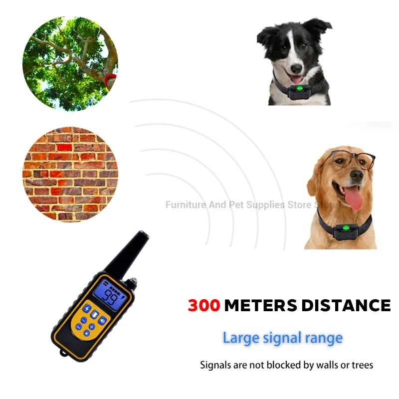 Electric Dog Training Collar Waterproof Dog Bark Collar Pet With Remote Control Rechargeable Anti Barking Device All Size Dogs