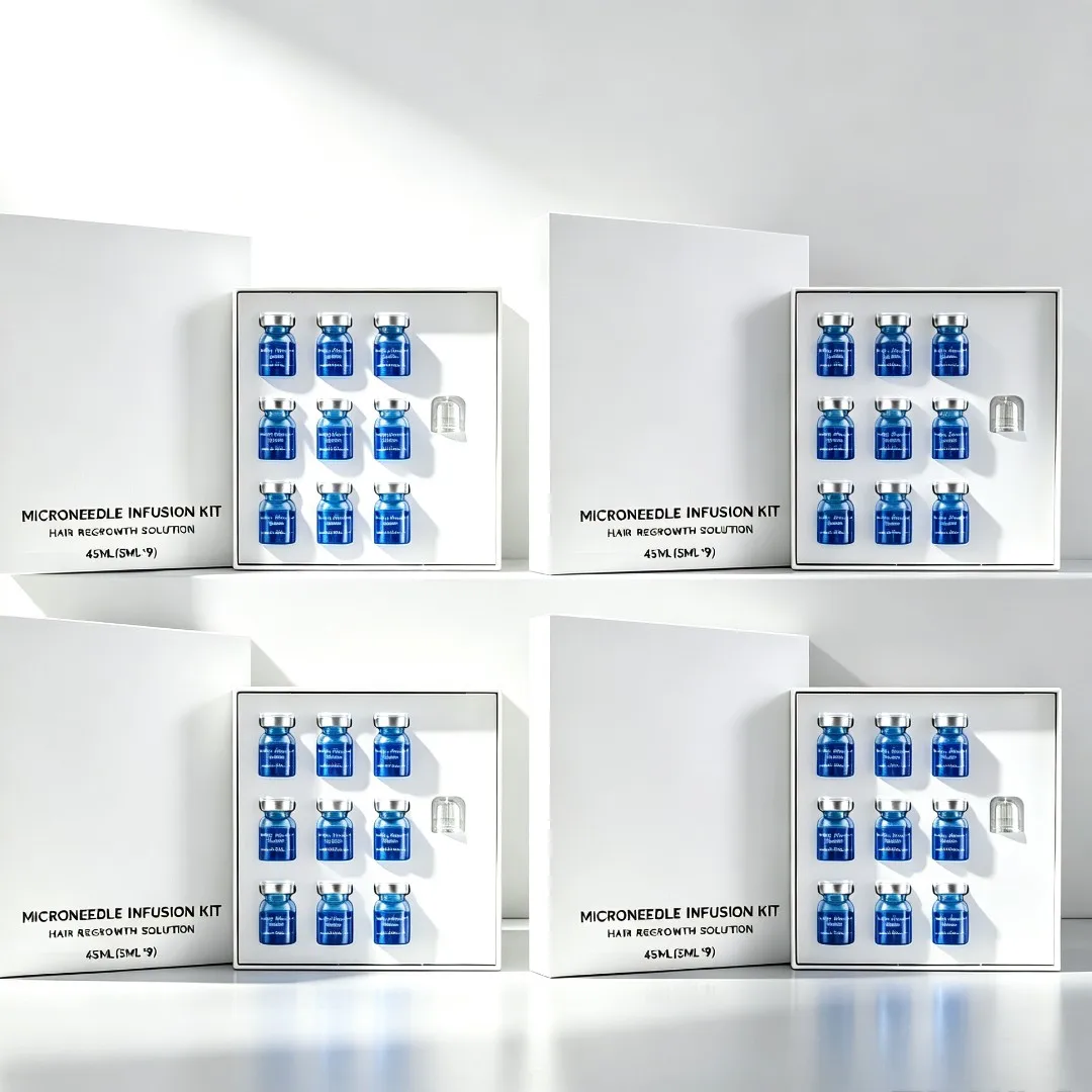 Microneedle Hair Regrowth Serum Kit Scalp Revitalizing Nourishing Healthier Hair Growth Restores Damage Scalp Roots Care Set