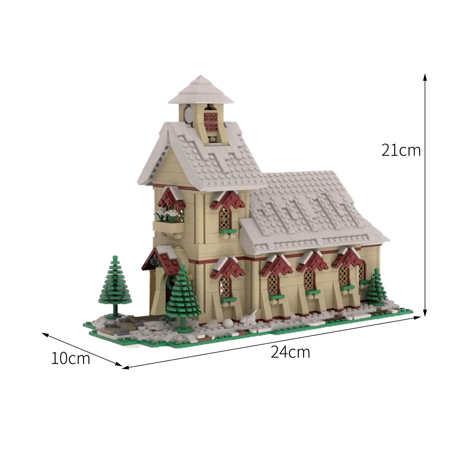 Winter Village Wedding Chapel Model Building Toys Set 1395 Pieces MOC Build