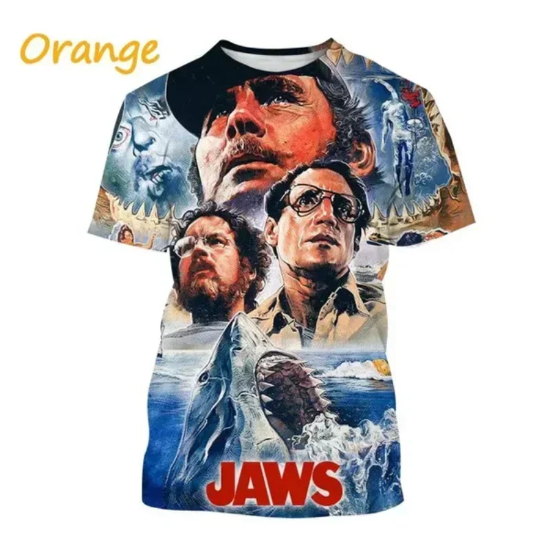 Fashion Personalized Men Clothing Jaws 3D Print T-shirt Shark Creative Graphic T Shirt Hip Hop Harajuku Street Unisex Tops Tees