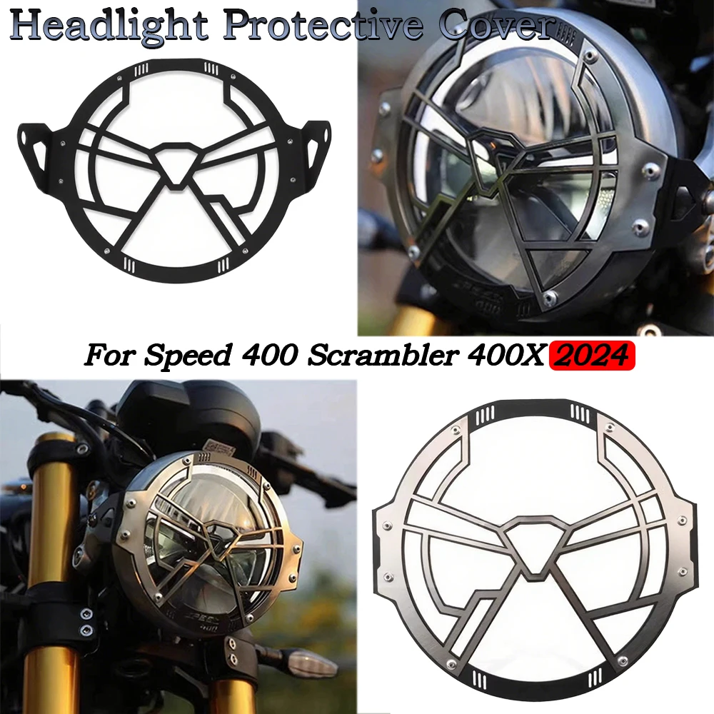 

Suitable For Triumph Speed 400 Scrambler 400X 2024 Motorcycle Headlight Protection Cover And Headlight Grille Protection Cover