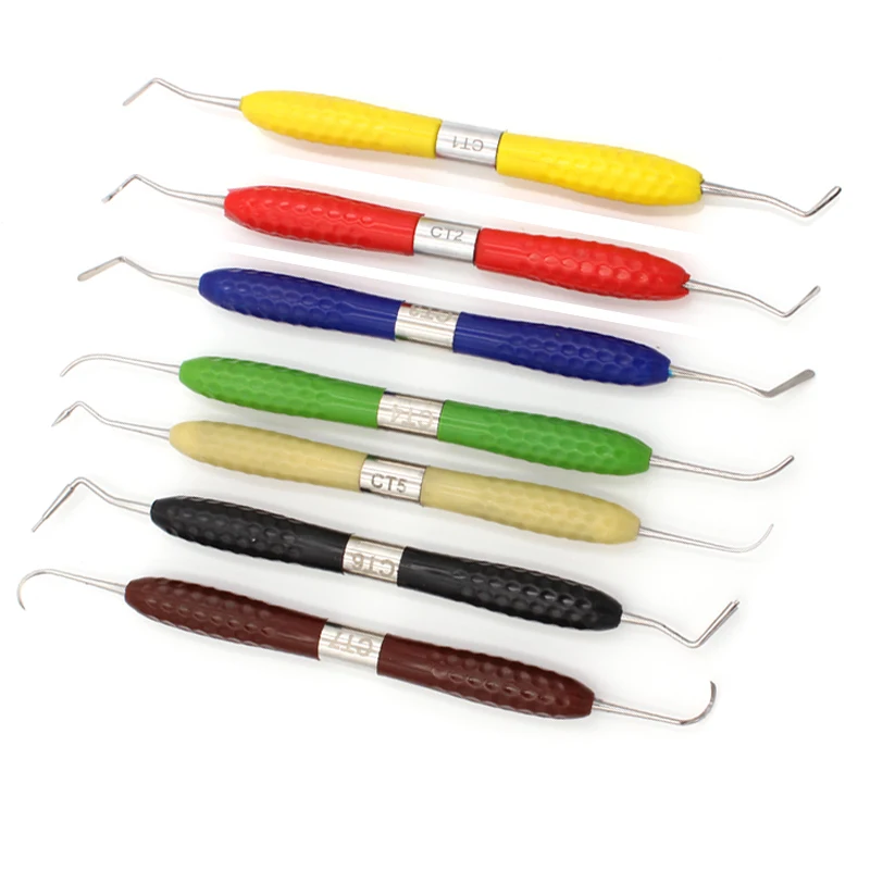 

Dental Resin Filler Aesthetic Restoration Kit Fit for Lm Resin Knife Plastic Dresser with Silicone Handle Dentis Tool Kit