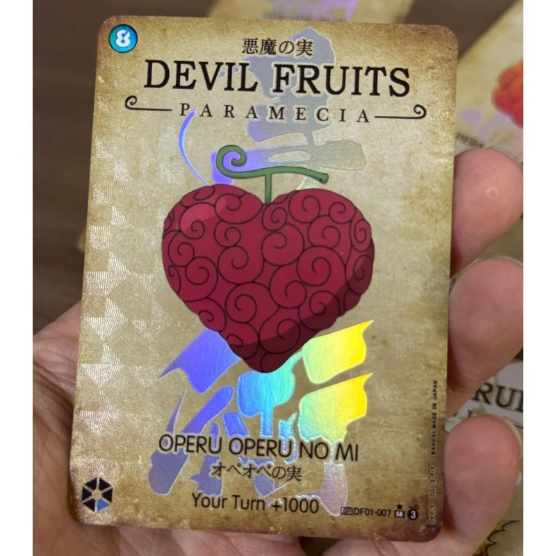 

18pcs OPCG One Piece Devil Fruit Series Bronzing Texture Color Flash Card Gum-Gum Fruit Chop-Chop Fruit Game Collection Card Toy