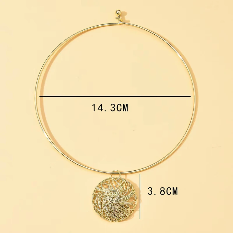 Atmospheric Gold Winding Ring Pendant Collarbone Chain Necklace For Women Korean Fashion Necklaces Birthday Party Jewelry Gifts