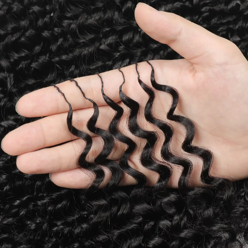Feather Crochet 100% Human Hair Extensions Burmese Curly Braiding Hair Virgin Boho Braid Kinky Curly Silky Healthy Human Bundles