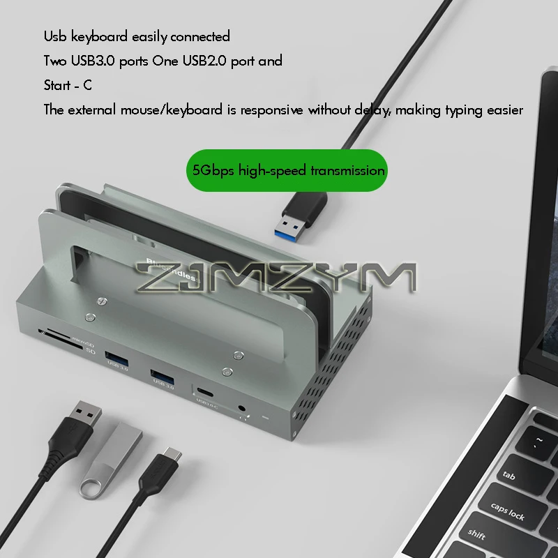

Док-станция Type-C, 4k60 Гц, гигабитный порт Ethernet для ноутбука, вертикальная подставка-концентратор, многофункциональный конвертер,도 премии테스테 изменений
