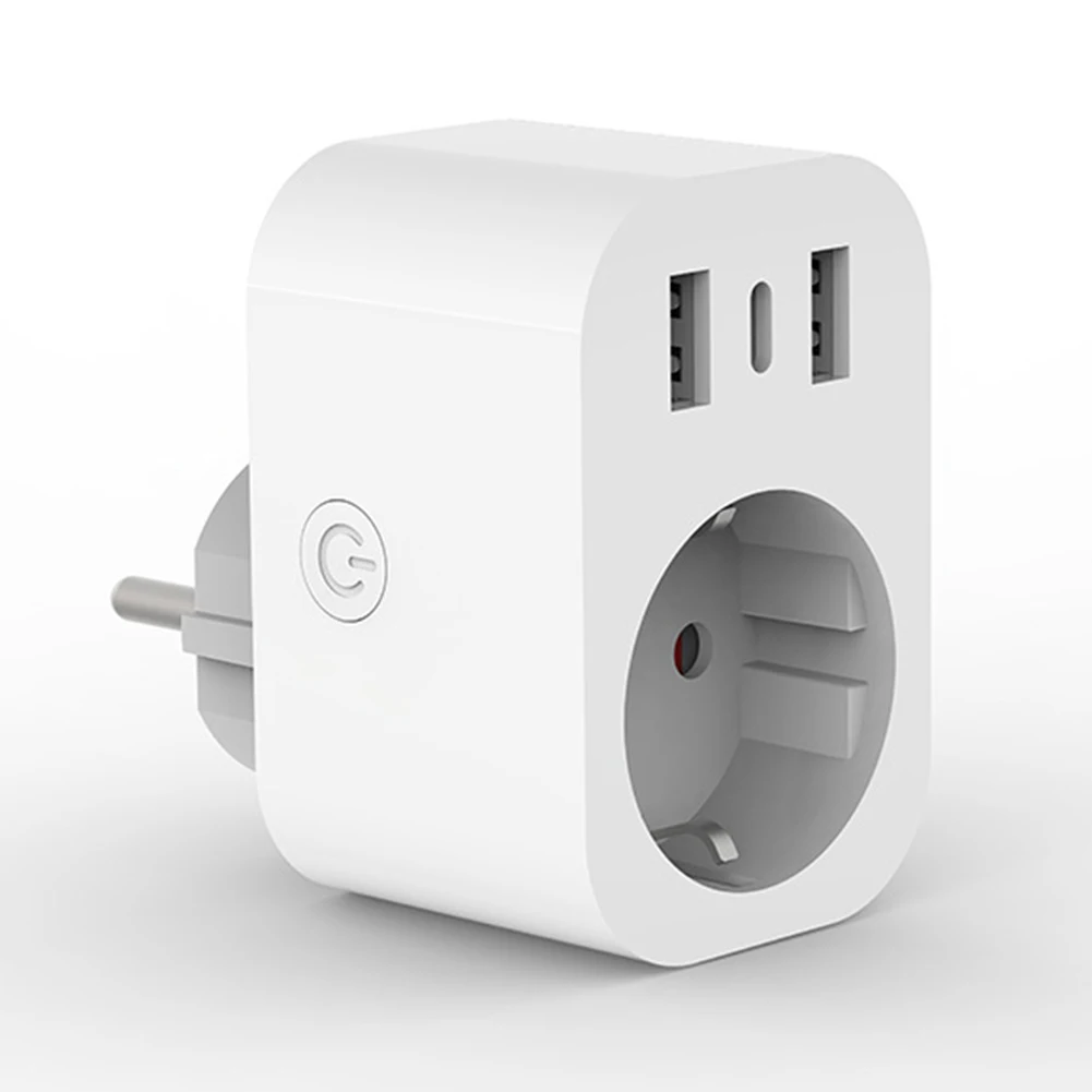 ل Tuya Wifi مأخذ (فيشة) ذكي 16A EUPlug مع نوع C USB-A شاحن ميناء المنزل المقبس تمديد محول العمل مع Alexas Googles #6