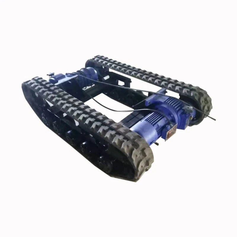

Large and small crawler walking transport chassis remote control robot, rubber electric crawler chassis