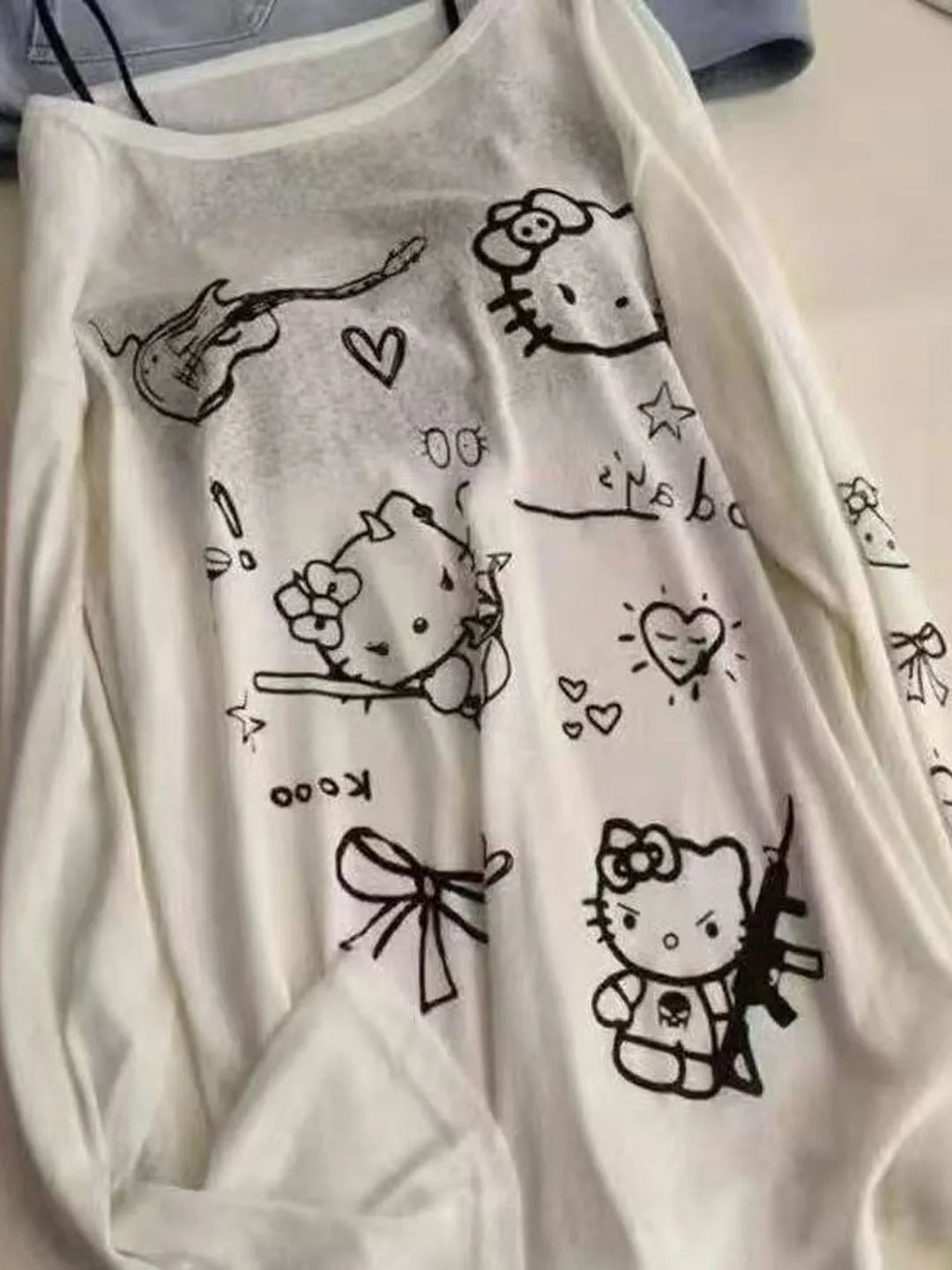 

Комплект: футболка с принтом и длинными рукавами, свободного кроя, в корейском стиле, для отдыха, с защитой от солнца, женская, больших размеров, повседневная одежда