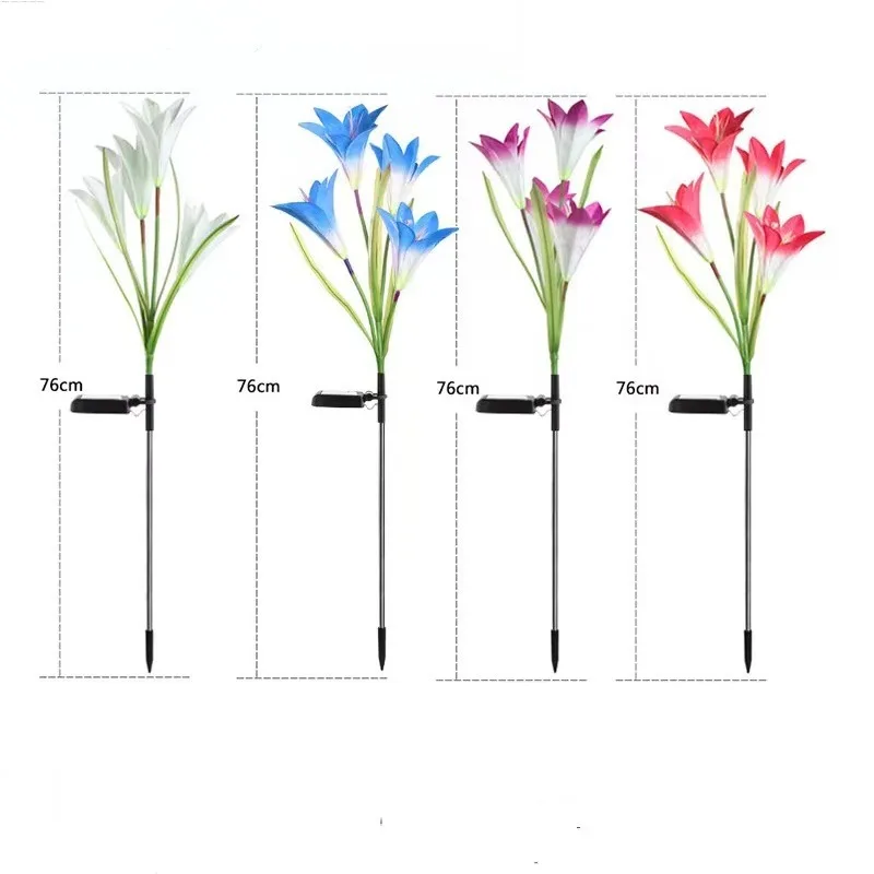 ガーデン屋外シミュレーションフラワーユリの花雰囲気のあるフロアプラグイン景観芝生屋外照明ガーデンライト屋外用