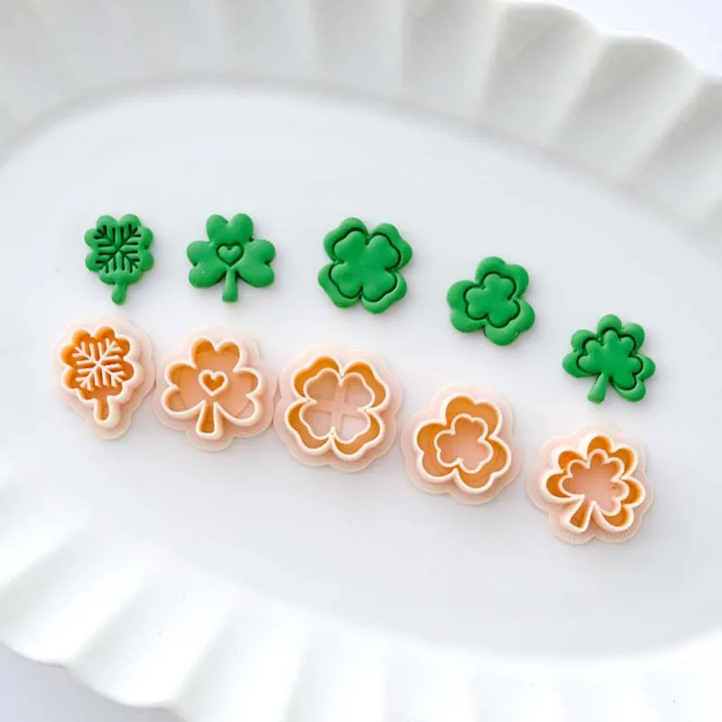 

Three Leaf Clover Polymer Clay Cutters Lucky Clover St Patricks Day Shamrock Cutters Set Stud Earring Cutting Mold Unique Design