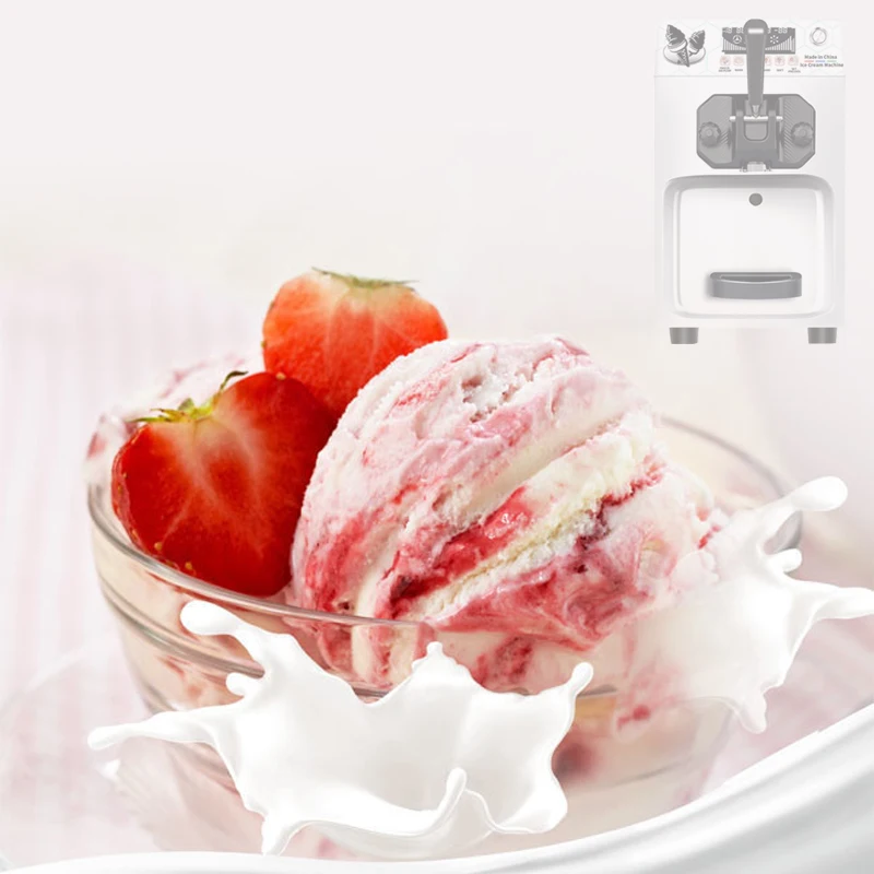 Small Size Tabletop Desktop Soft Ice Cream Making Machine Frozen Acai Machine Auto Mini Frozen Yogurt Soft Ice Cream Machine
