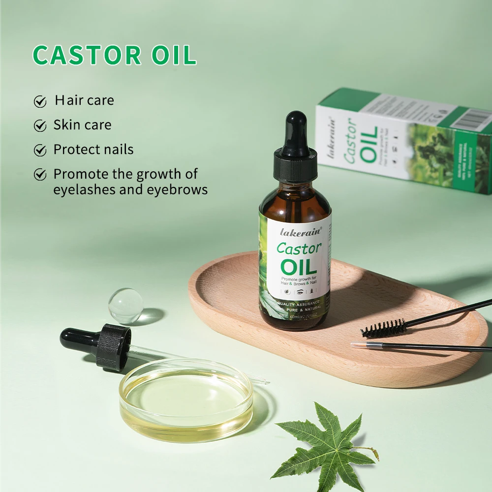 60ml Hair Eye Lashes Eyebrow Moisturizing Massage Oil for Aromatherapy Castor Oil 100% Pure Stimulate Growth For Skin Care