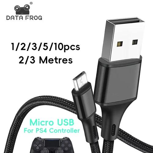 Imagen 1 del producto DATA FROG 1/2/3/5/10 Uds 2M 3M Cable de datos de carga para controlador de PS4 Cable cargador USB para PS4 Gampad Joystick accesorios de juego