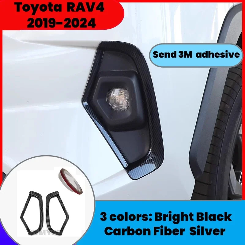 Front Fog Light Trim Frame Lamp Eyebrow Cover For Toyota RAV4 2019 2020 2021 2022 2023 2024XA50 Hybrid Car Accessories