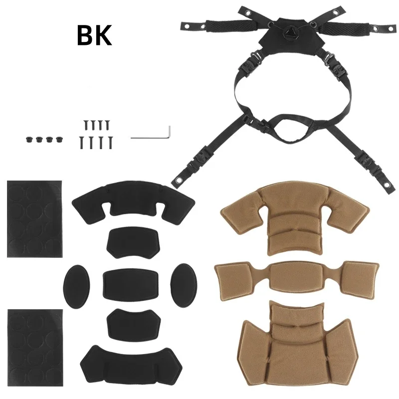 Team Wendy 3.0 Helmet Liner Pads+Chin Strap (Suspension System), Double Layer Buffer Design, Adjust The Elasticity