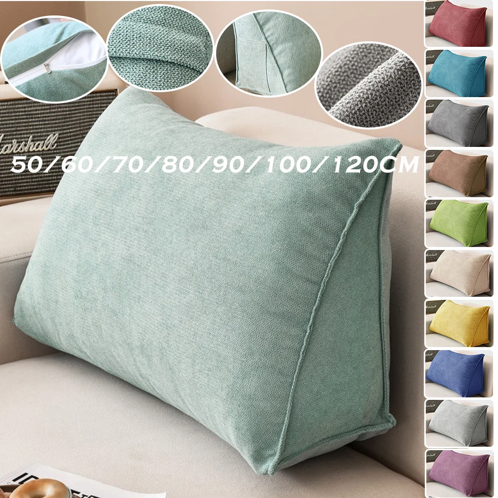 Nordic Sofa Back Triangle Cushion Cover Soft Large Waist Support Backrest Cushion Cover Lumbar Pillow Living Room Home Decor