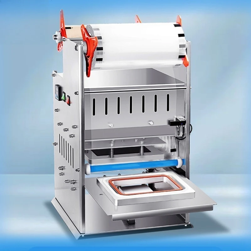 Fresh-locked box sealing machine Small commercial takeaway lunch box Cooked food Peanut bud packaging machine