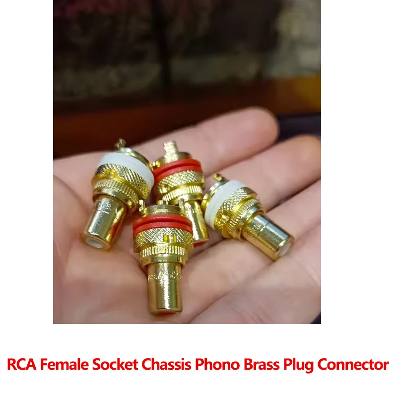

Gold Plated RCA Female Socket Chassis Phono Copper Plug Connector for Speaker Amplifier Signal Panel Chassis Mount
