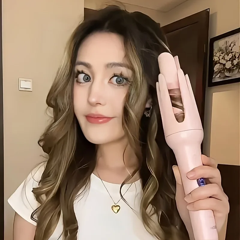 1pc Ceramic Coated 32mm Large Wave Curling Iron, 7 Temperature Settings, 10s Quick Heat, Precise Constant Temperature,One-Click