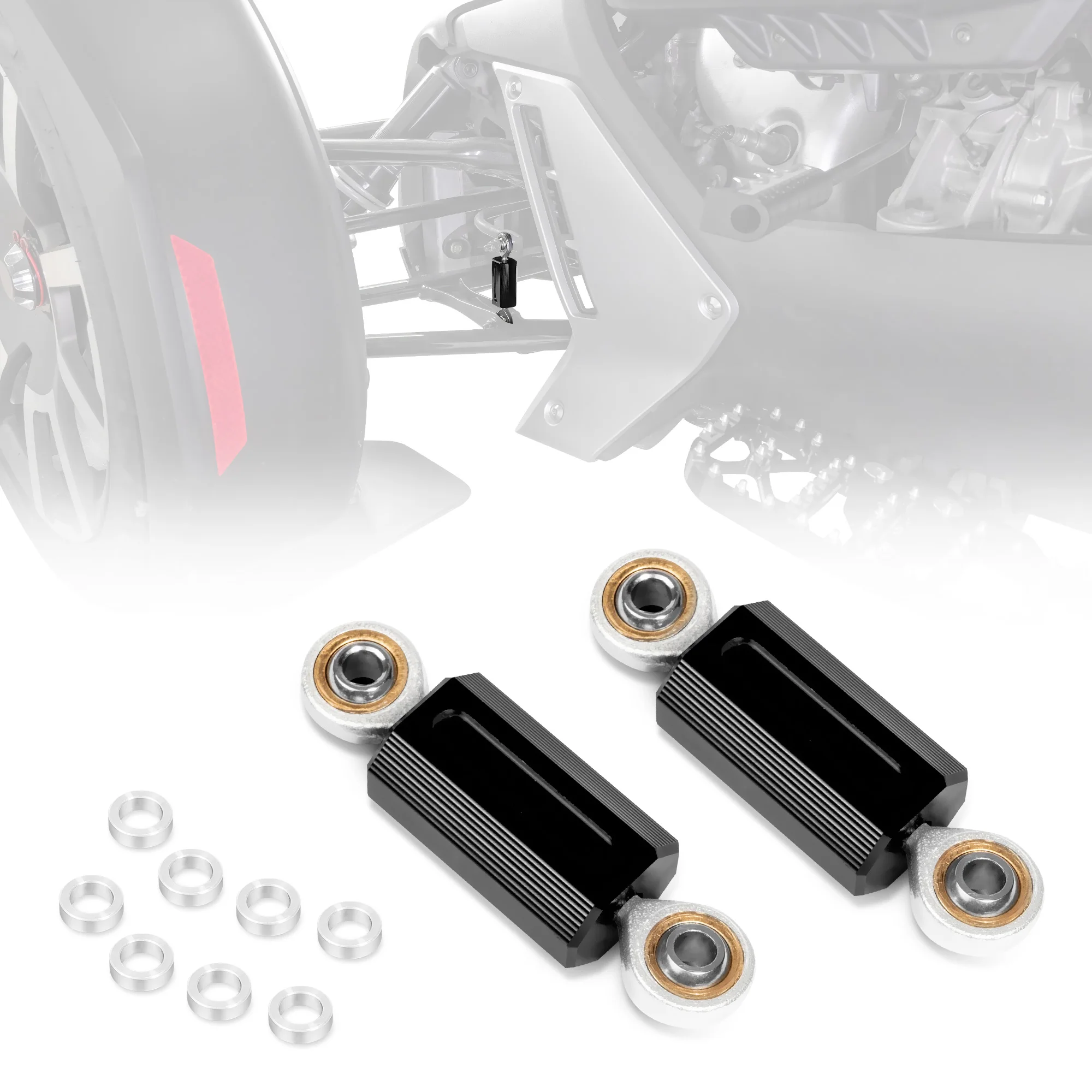 Schwarze externe Pleuel-Heim-Joint-Set, 6 mm, Motorradzubehör, Aluminium-Stabilisator-Endglieder für Can-Am Ryker alle Modelle