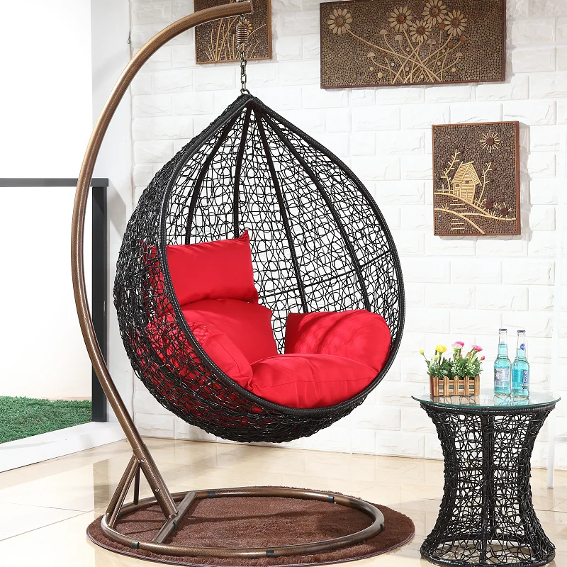 Hot Selling Handwoven Egg Rattan Hanging Patio Swings Chair Rattan hammock swing outdoor swing chair