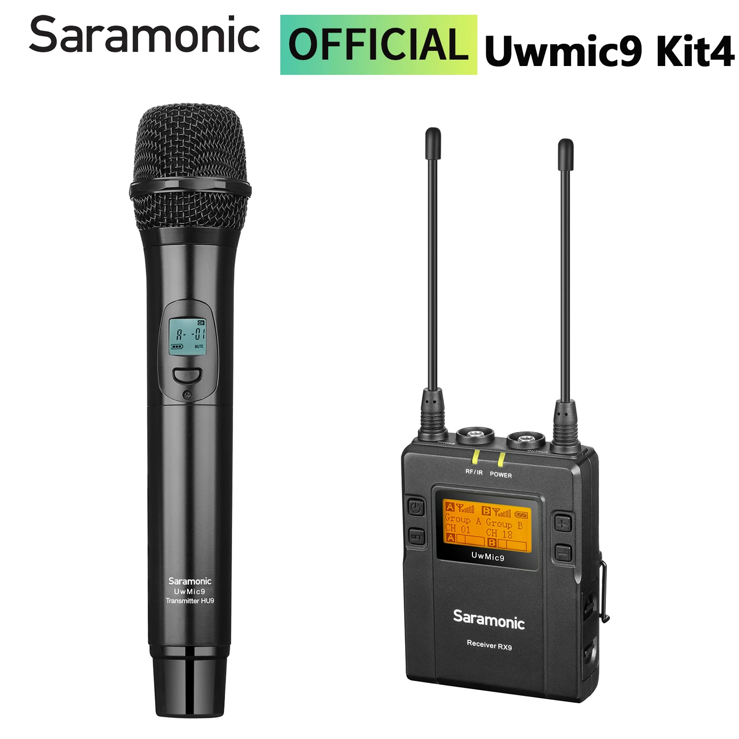 Saramonic UwMic9 Kit4 UHF Professional Wireless Handheld Microphone for PC Mobile DSLRs Recording Streaming Youtube Microphone