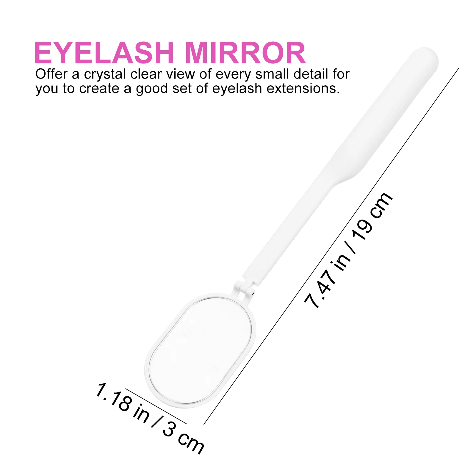 Miroir d'Inspection de Cils, Outil de Maquillage de Voyage, 19x3cm, Applicateur Extensions de miles