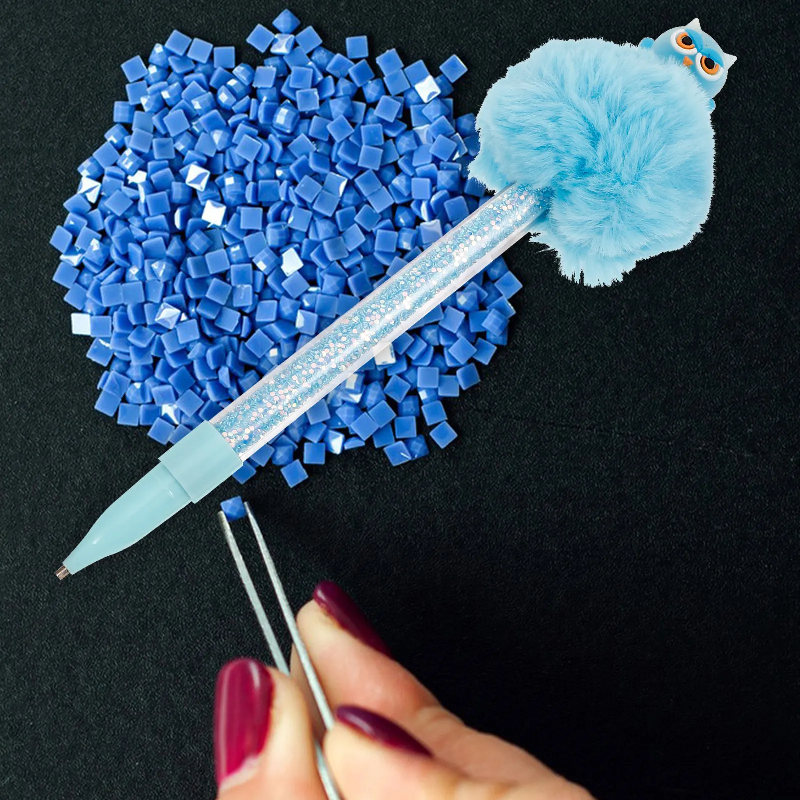 

2Pcs Diamond Drill Pen High Wear Resistance Plastic Dotting Pen for Embroidery Beads Sketching Craft Art Tool