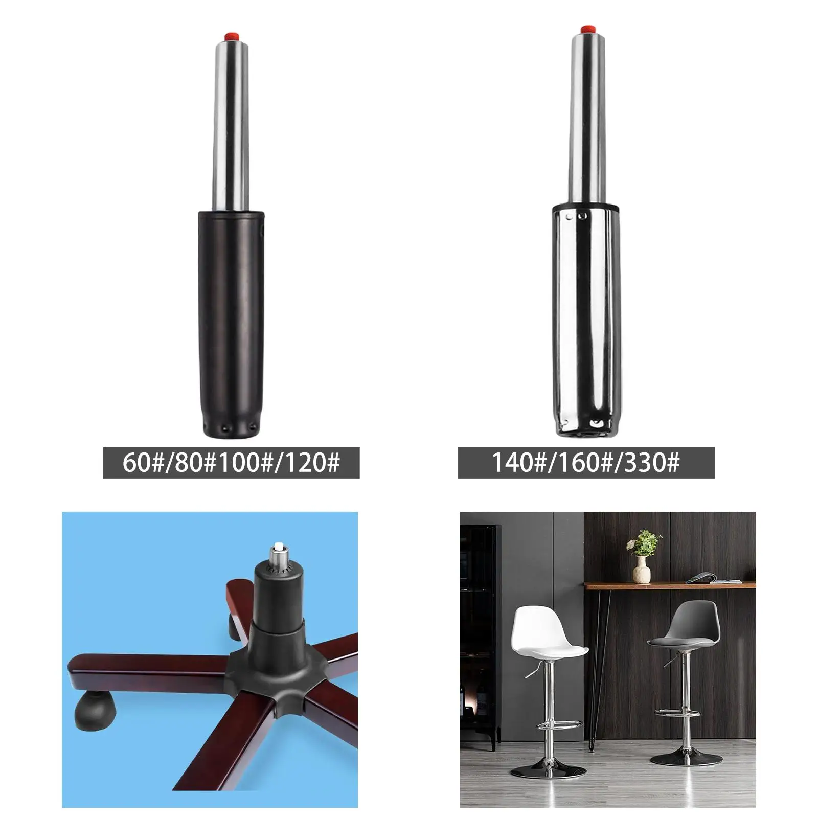 Cilindro de elevación de gas para silla, repuesto resistente para taburetes, sillas ejecutivas