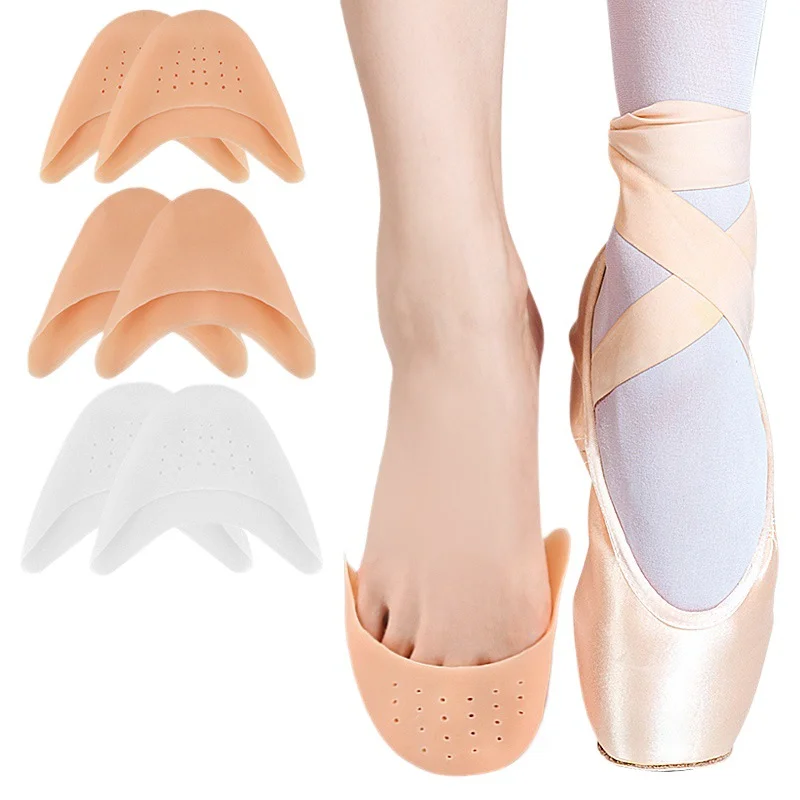 4/2 Uds. Almohadillas profesionales para zapatos de baile de punta de Ballet, cubierta de Gel de silicona para los dedos del pie, almohadilla para el antepié, Protector elástico para los dedos del pie