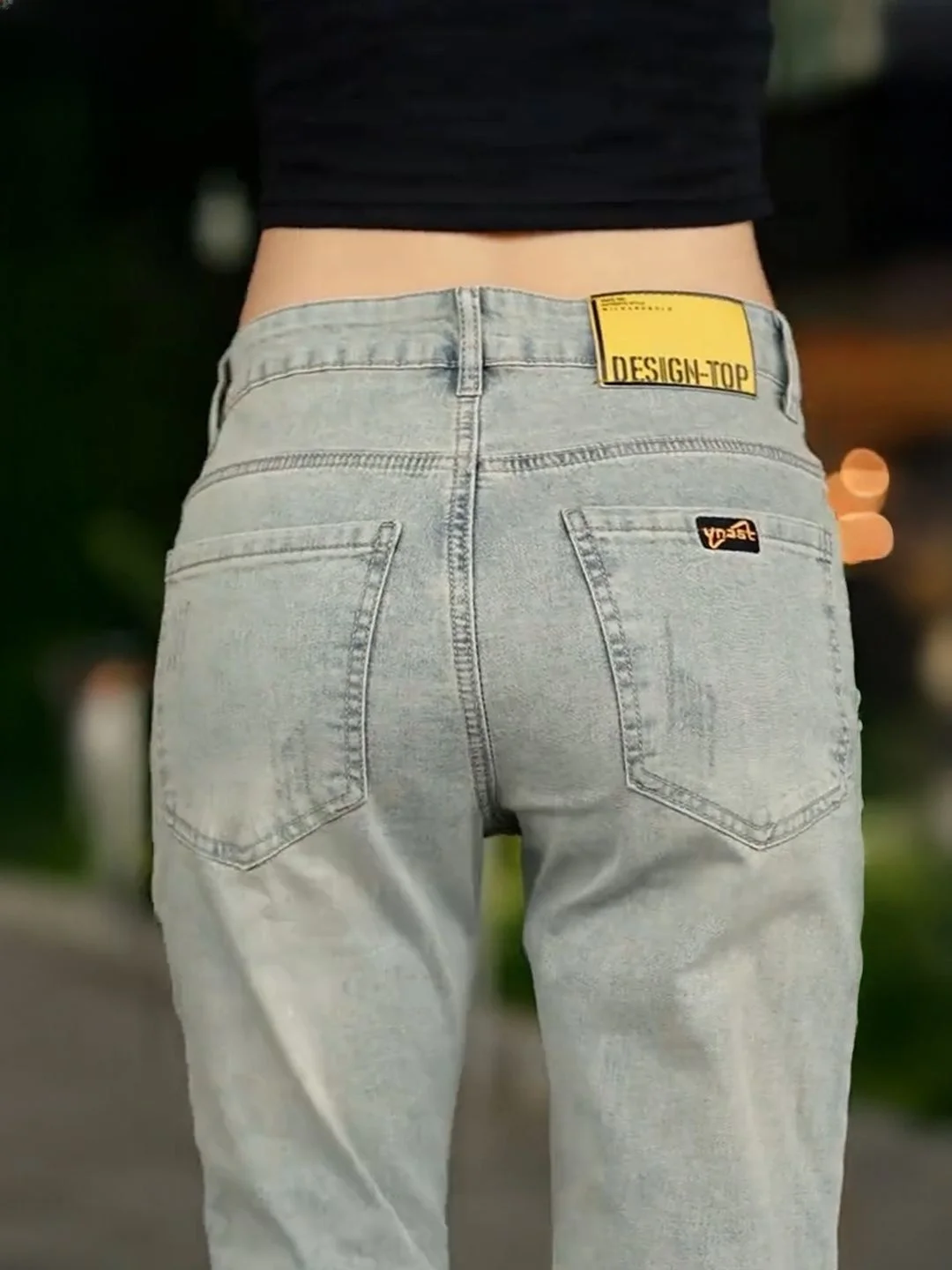 

Men's Ripped Straight Leg Jeans Elastic Waist Casual Pants Spring Autumn American Sle Faion Brand Slim Fit Long Trousers