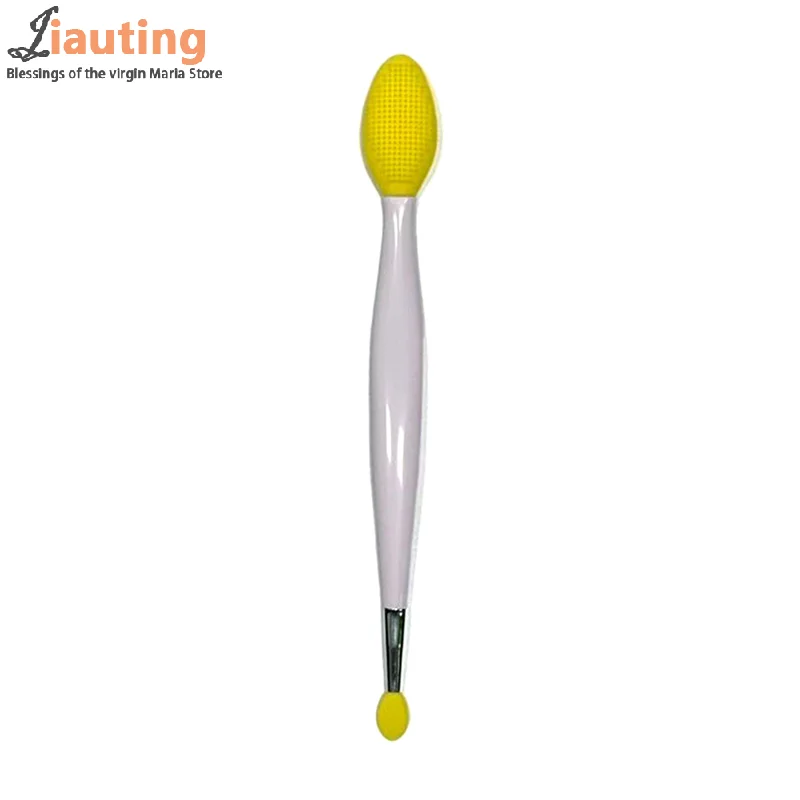 더블 헤드 실리콘 브러시 스킨 케어 립 각질 제거 페이셜 클렌징 페이스 스크럽 코 클린 브러시 립스틱 립밤 어플리케이터