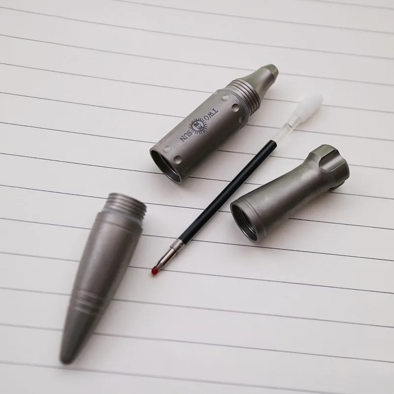 UPEDC Mini Titanium Alloy Pen Retro Ornament EDC Personalized Signature Pen 7cm Refill