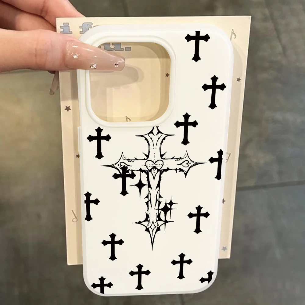 Für iPhone 17 15 16 14 Pro Max Hülle Plus Kreative Kreuz-Abdeckung Für iPhone 13 11 12 17 ProMax XS XR XS 7 8 Plus Bonbonfarbene Hüllen – Detail 1
