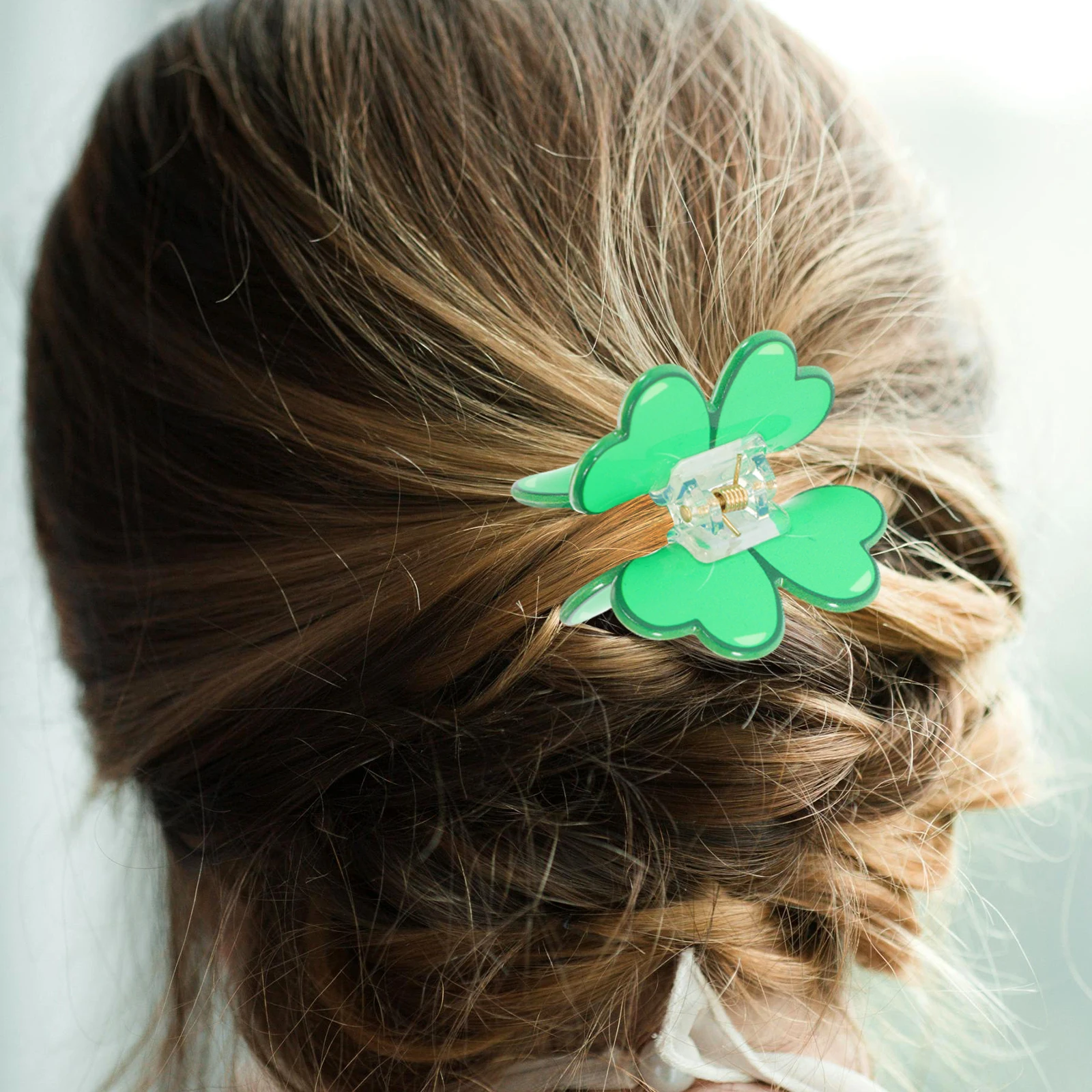 

Hair Clip Acrylic St Patricks Accessories Women Lucky Shamrock Claw Irish Barrettes Holiday Hair Styling Tools