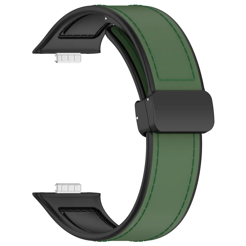 24 มม.แม่เหล็ก D ประเภท Clasp สายนาฬิกาซิลิโคนสําหรับ Samsung Galaxy Smart Watchband เปลี่ยน Correa