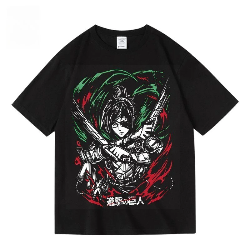 2026 Neues Attack on Titan Anime-Print T-Shirt Kurzarm-T-Shirt Herren- und Damen-T-Shirt Herren-Sport-T-Shirt Streetwear