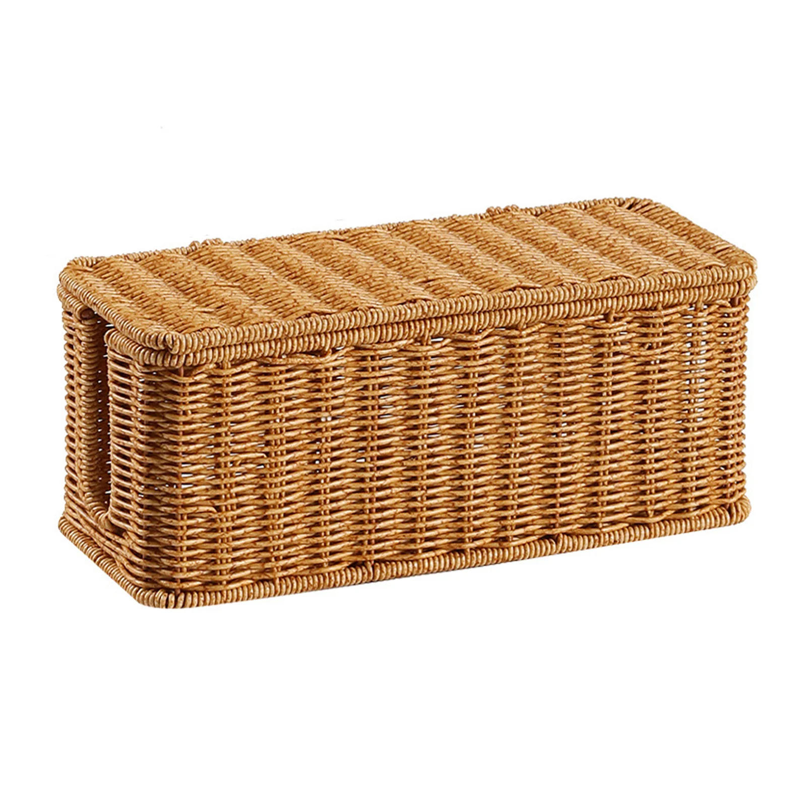 Hand-Woven Cord Cable Storage Box Under Desk Cable Management Box for Desktop TV Set Storage - view 6