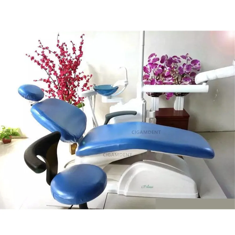 Dental Unit Exam Chair Cover PU Leather Seat Sleeves Chair Parts Protector Dentist Stool Cushion Waterproof Green Purple Blue