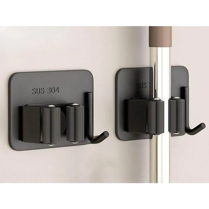 

Heavy Duty Suction Cup Broom & Mop Holder, No-Drill Wall Mount for Door & Bathroom