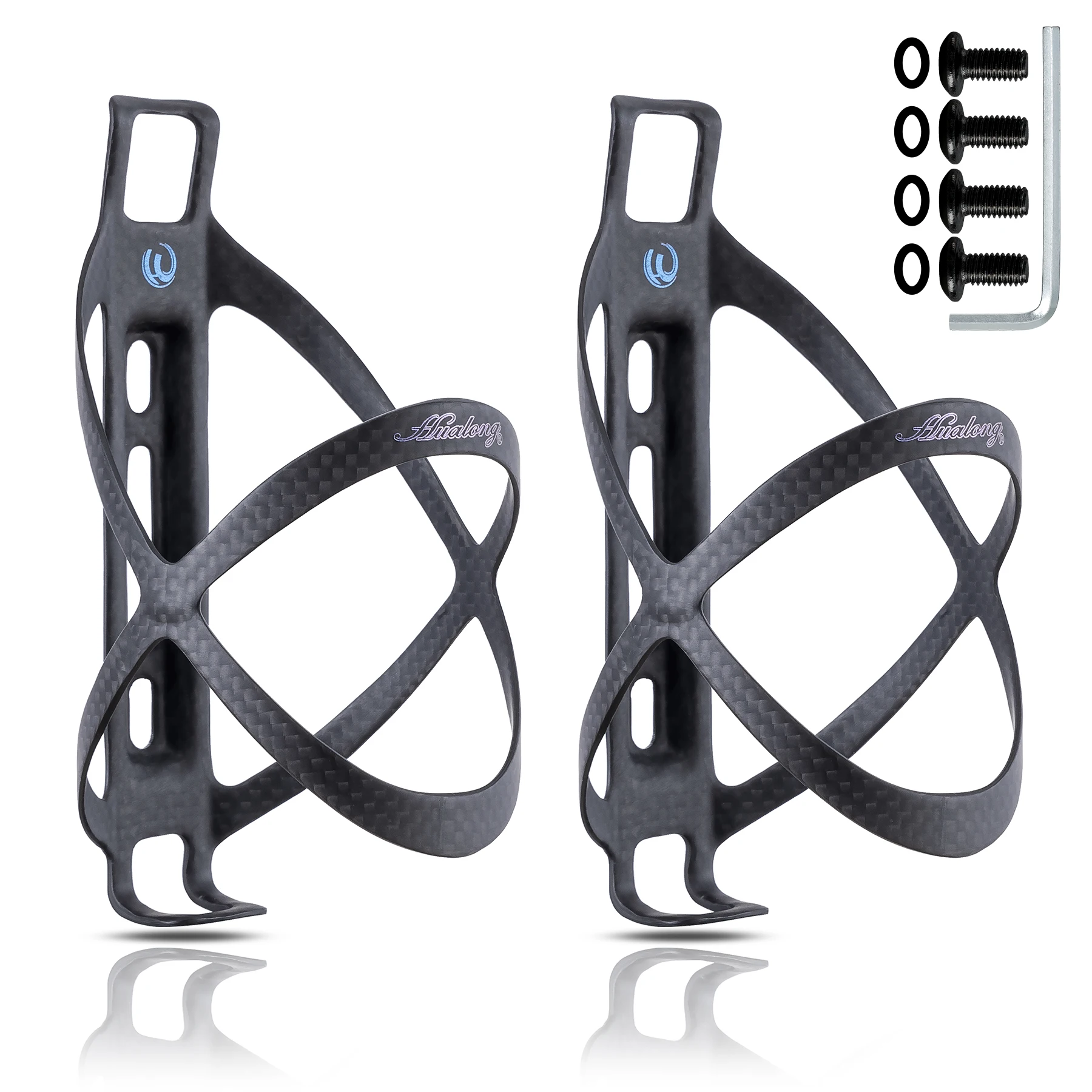 HUALONG Full Carbon Fiber Bicycle Bike Water Bottle Cage Holder Mountain Road Bike Water Bottle, Weight (16±2g).