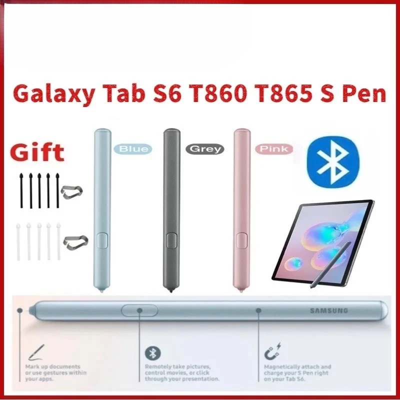 

nice For SAMSUNG Galaxy Tab S6 SM-T860 865 Tablet Stylus Sensitive S Pen Replacement Touch Screen Pencil With Bluetooth