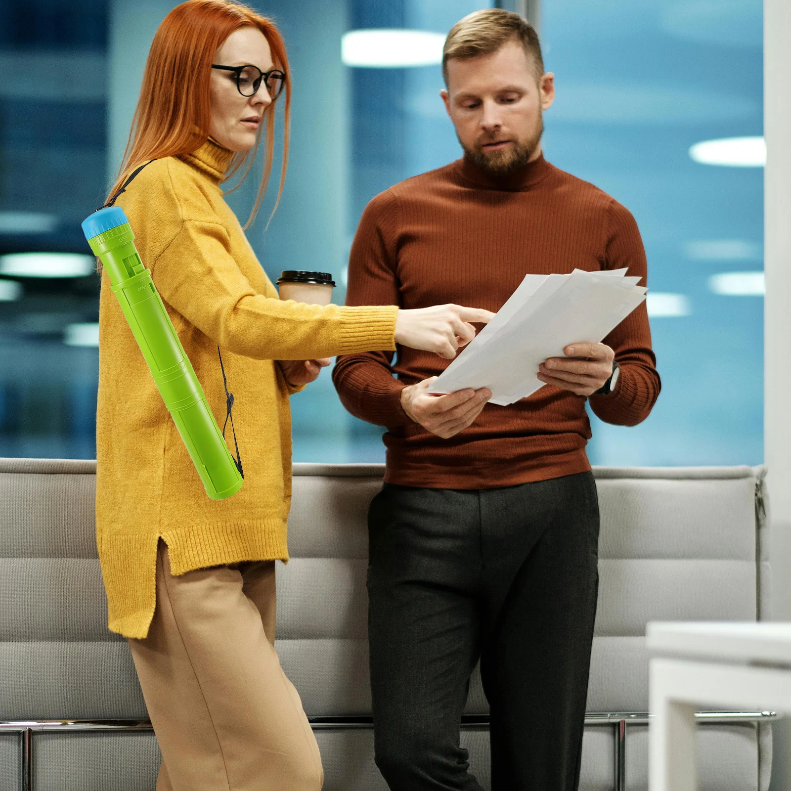 حاوية عمل فني بلاستيكية قابلة للتوسيع، أنبوب مخطط تصغير، خفيف الوزن، تخزين الملصقات، منظم رسم دائري محمول #1