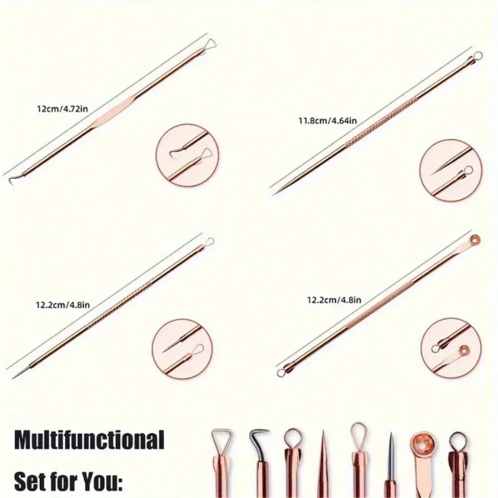 4Pcs Multi Functional Acne Blackhead Remover Kit Stainless Steel Ultra Fine Tweezers Extractor for Facial Skin Care Tools