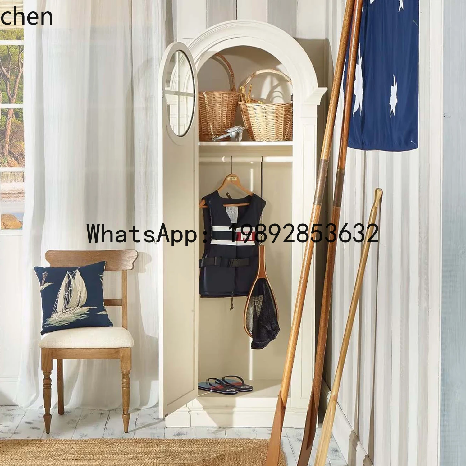 solid wood home hanging wardrobe bedroom arched wardrobe storage locker