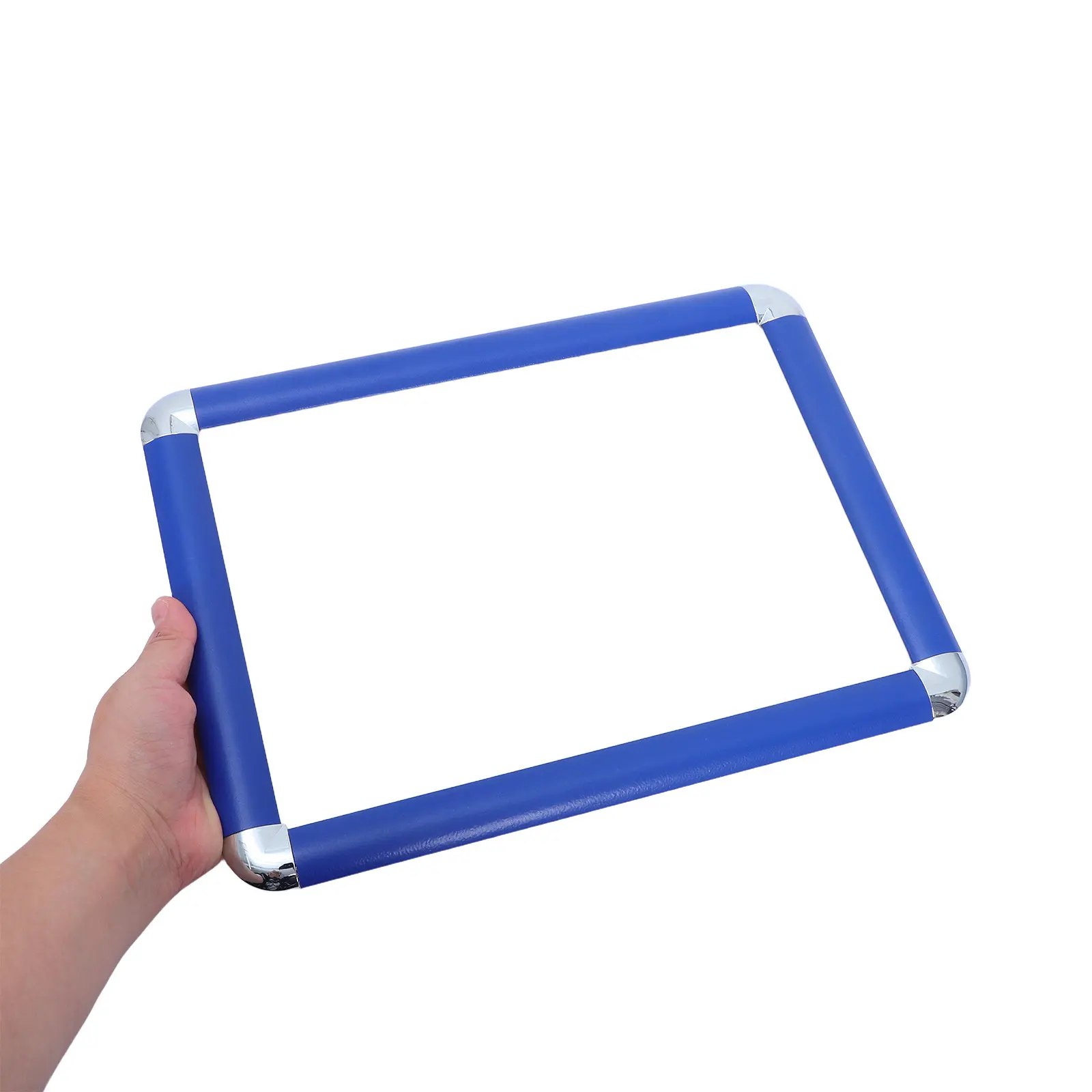 A4 Aluminum Snap Frame Blue Rounded Corners Front Loading Poster Frame Wall Mounted Advertising Elevator Poster Display Holder
